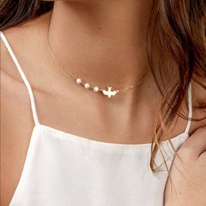 2/$15🌸Dove Pearl Chain Charm Friend Love Necklace
